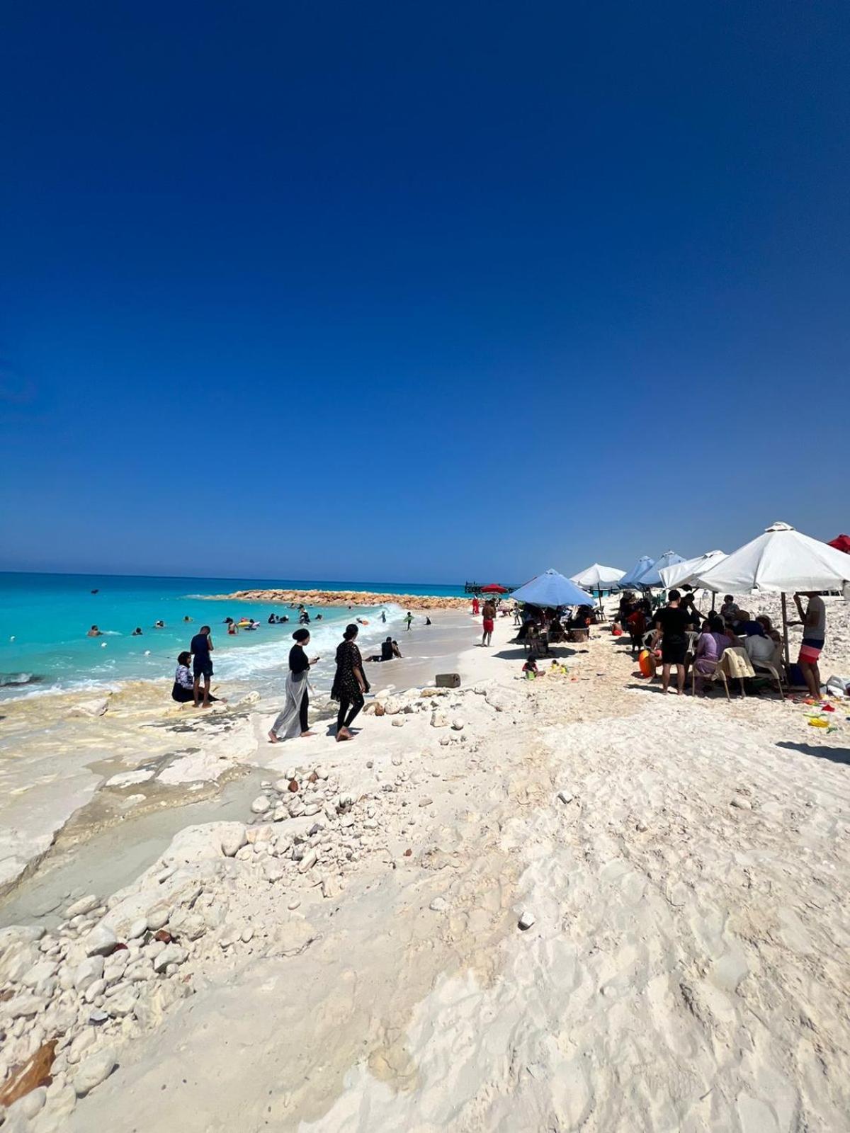 אל עלמיין Beachfront Chalet In Green Beach, North Coast מראה חיצוני תמונה